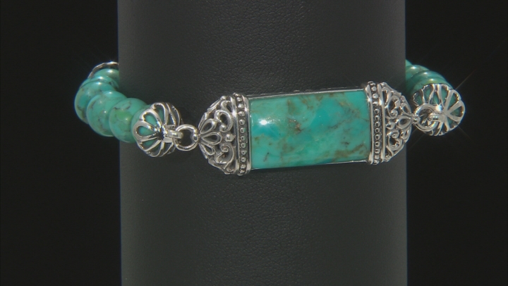 Blue Turquoise Sterling Silver Bracelet Video Thumbnail