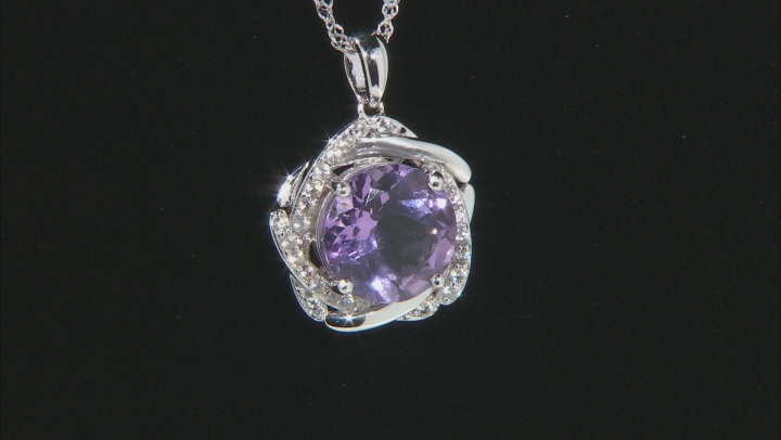 Lavender Amethyst Rhodium Over Silver Pendant With Chain 6.01ctw Video Thumbnail