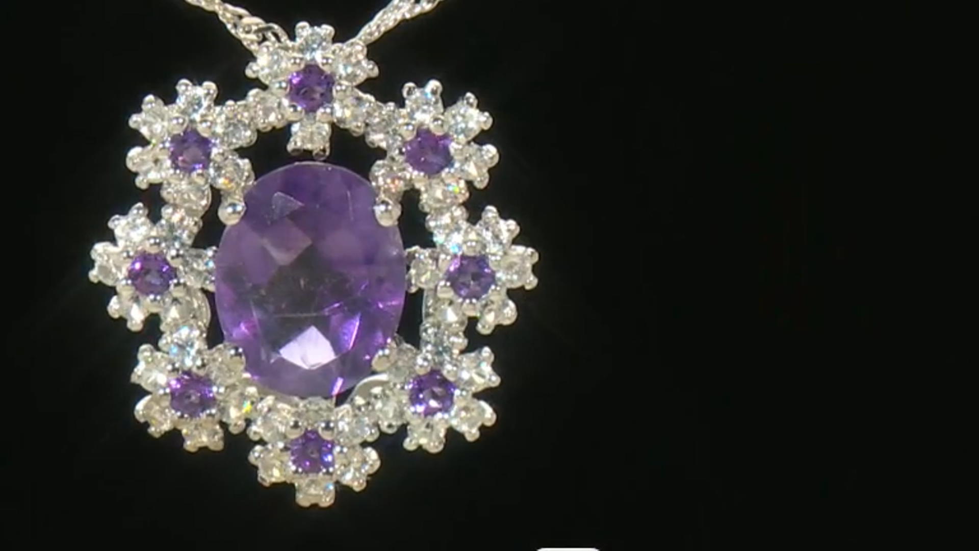Purple Amethyst Rhodium Over Silver Pendant With Chain 3.09ctw Video Thumbnail