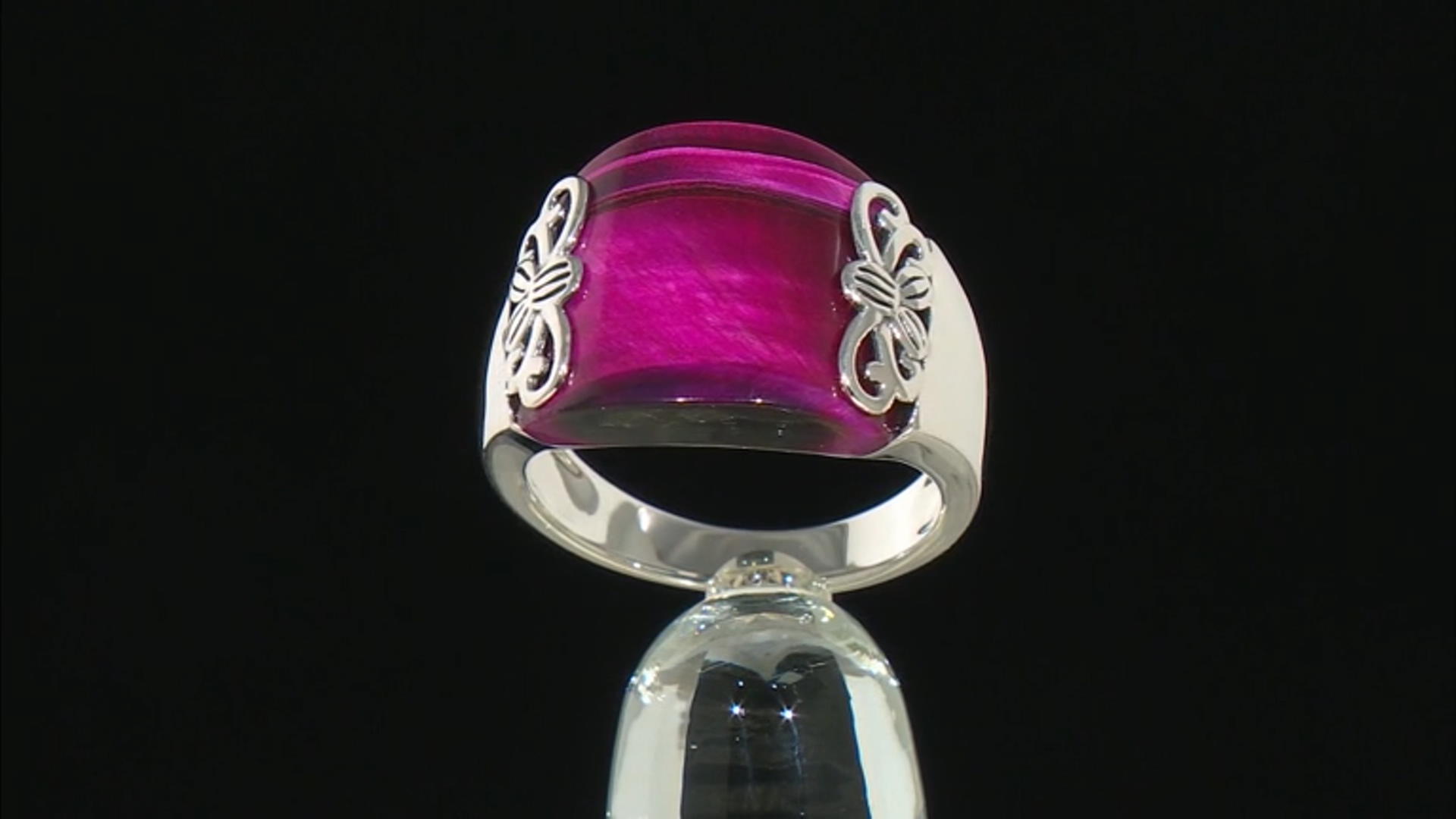 Pink Tiger's Eye Sterling Silver Solitaire Ring Video Thumbnail