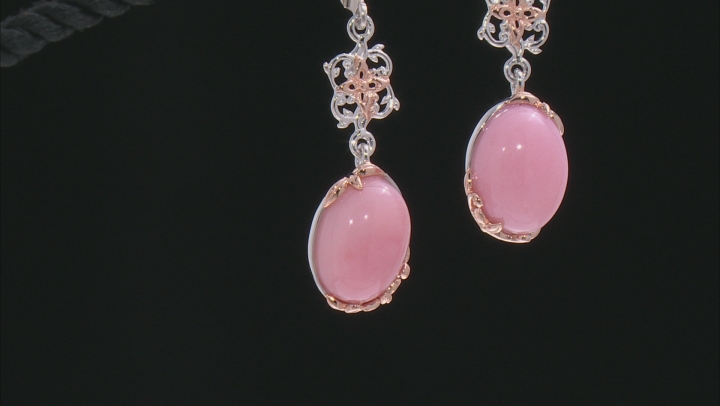 Pink Opal Rhodium & 18k Rose Gold Over Silver Two-Tone Earrings