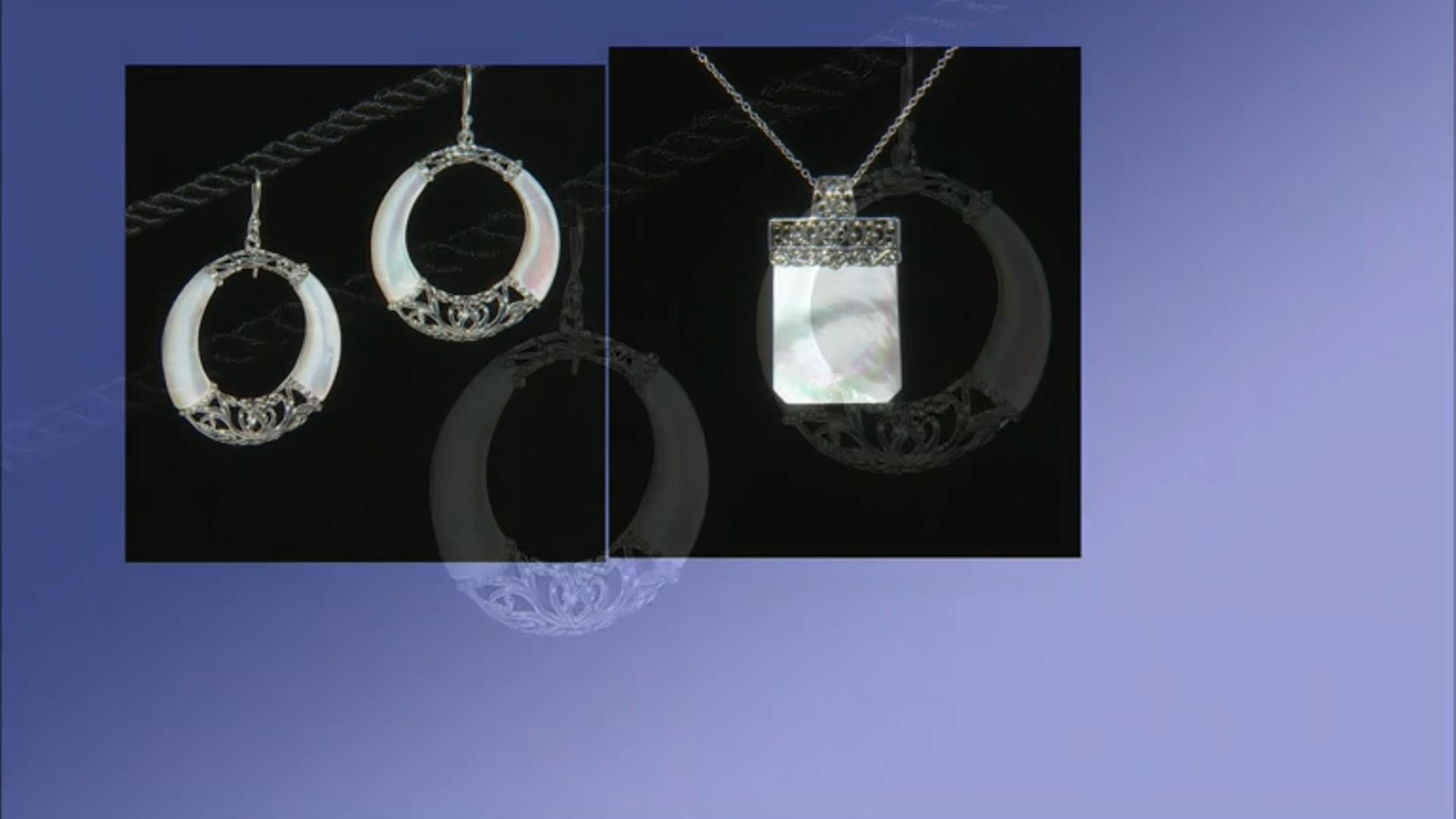White Mother-of-pearl Rhodium Over Sterling Silver Dangle Earrings Video Thumbnail
