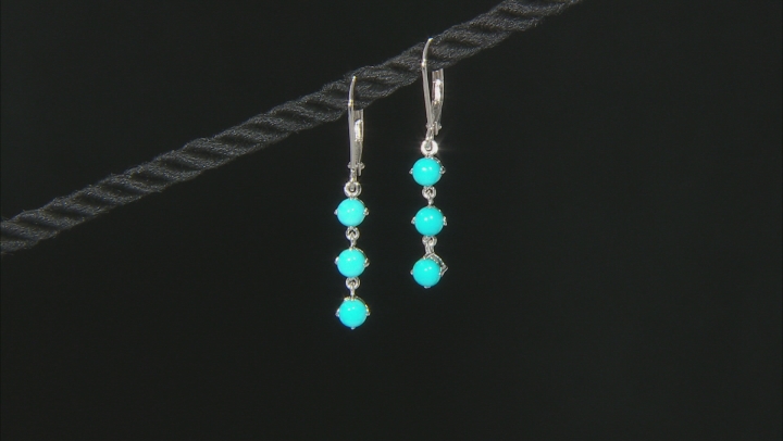 Blue Sleeping Beauty Turquoise Rhodium Over Silver Earrings