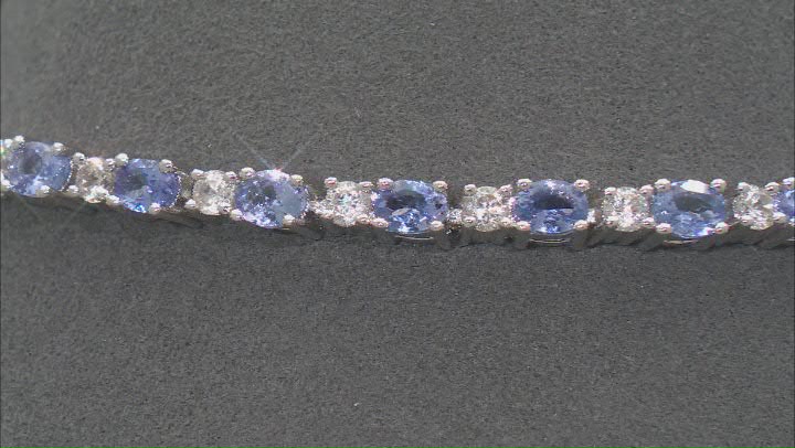 Blue Tanzanite Rhodium Over Sterling Silver Tennis Bracelet 5.21ctw Video Thumbnail