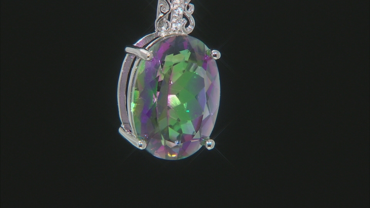 Multi-Color Quartz Rhodium Over Sterling Silver Pendant with Chain 6.81ctw Video Thumbnail