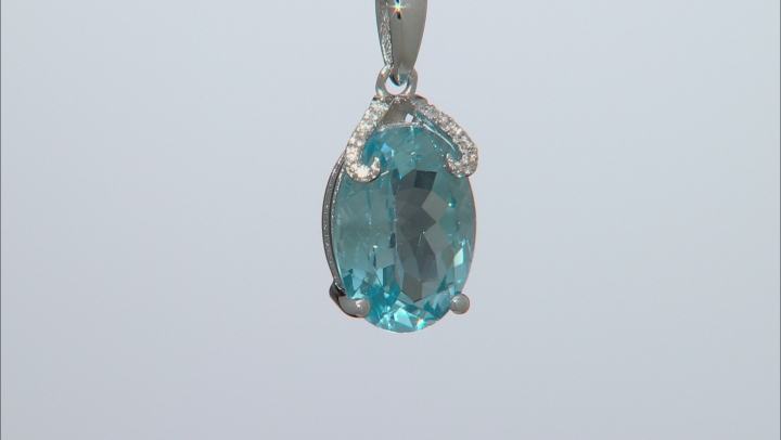 Sky Blue Glacier Topaz Rhodium Over Sterling Silver Pendant With Chain 6.42ctw Video Thumbnail