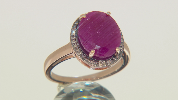 Red Ruby 18k Rose Gold Over Silver Ring 4.73ctw Video Thumbnail