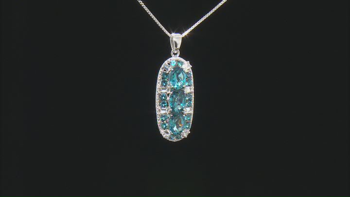 London Blue Topaz Rhodium Over Silver Pendant With Chain 5.53ctw