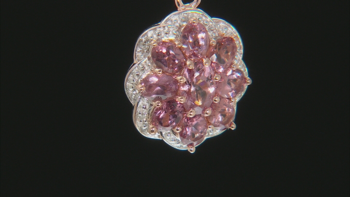 Color shift garnet 18k rose gold over silver pendant with chain 2.04ctw Video Thumbnail