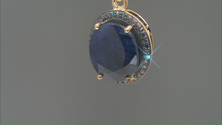 Blue Sapphire 18k Yellow Gold Over Sterling Silver Pendant With Chain 4.86ctw Video Thumbnail