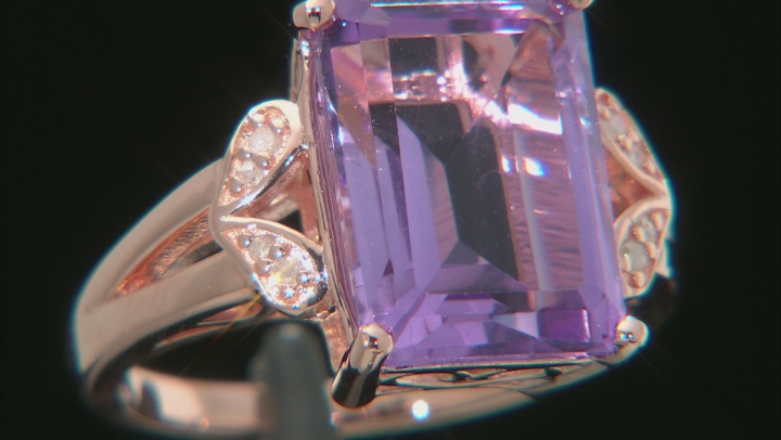 Lavender amethyst 18k rose gold over silver ring 6.09ctw Video Thumbnail