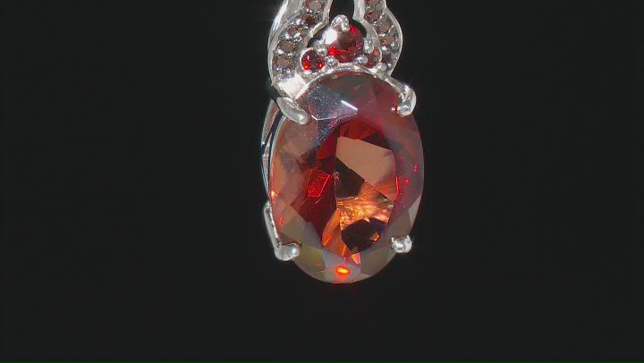 Red Labradorite Rhodium Over Sterling Silver Pendant With Chain 4.56ctw Video Thumbnail