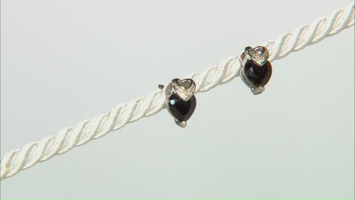 Black Spinel Rhodium Over Silver Earring, Pendant Chain Set 2.63ctw Video Thumbnail