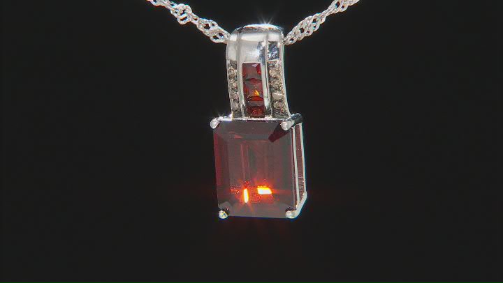 Red Garnet Rhodium Over Sterling Silver Pendant With Chain 3.61ctw Video Thumbnail