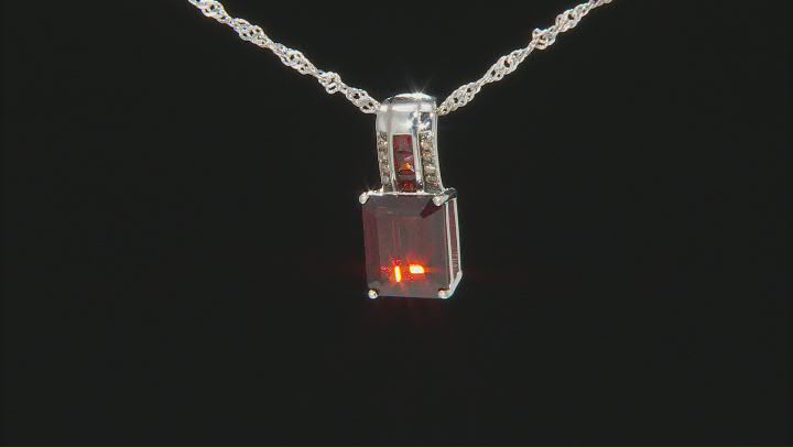 Red Garnet Rhodium Over Sterling Silver Pendant With Chain 3.61ctw Video Thumbnail