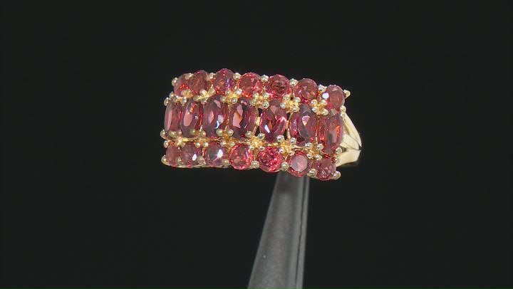 Red Garnet 18k Yellow Gold Over Sterling Silver Ring 3.60ctw Video Thumbnail