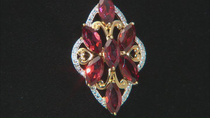 Vermelho Garnet™ 18k Yellow Gold Over Silver Pendant With Chain 3.58ctw Video Thumbnail