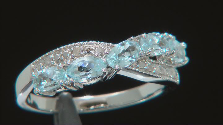 Sky Blue Topaz Rhodium Over Sterling Silver Ring 1.22ctw Video Thumbnail