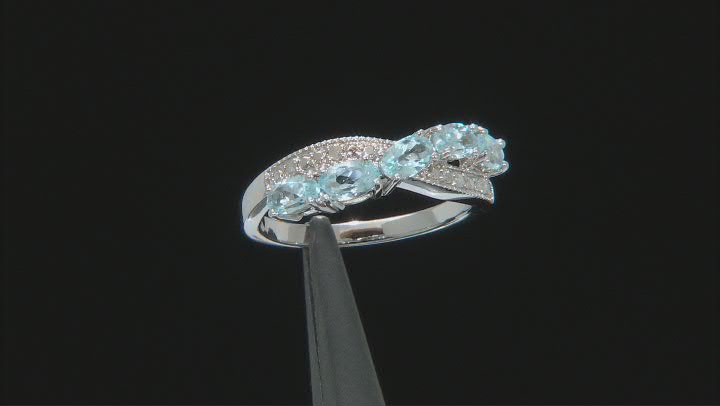 Sky Blue Topaz Rhodium Over Sterling Silver Ring 1.22ctw Video Thumbnail