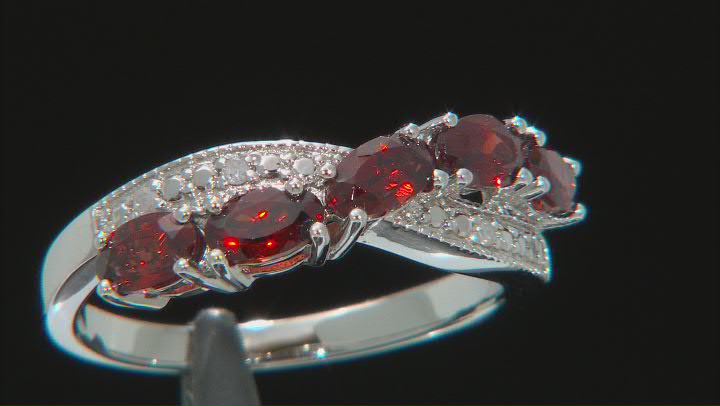 Red Garnet Rhodium Over Sterling Silver Ring 1.43ctw Video Thumbnail
