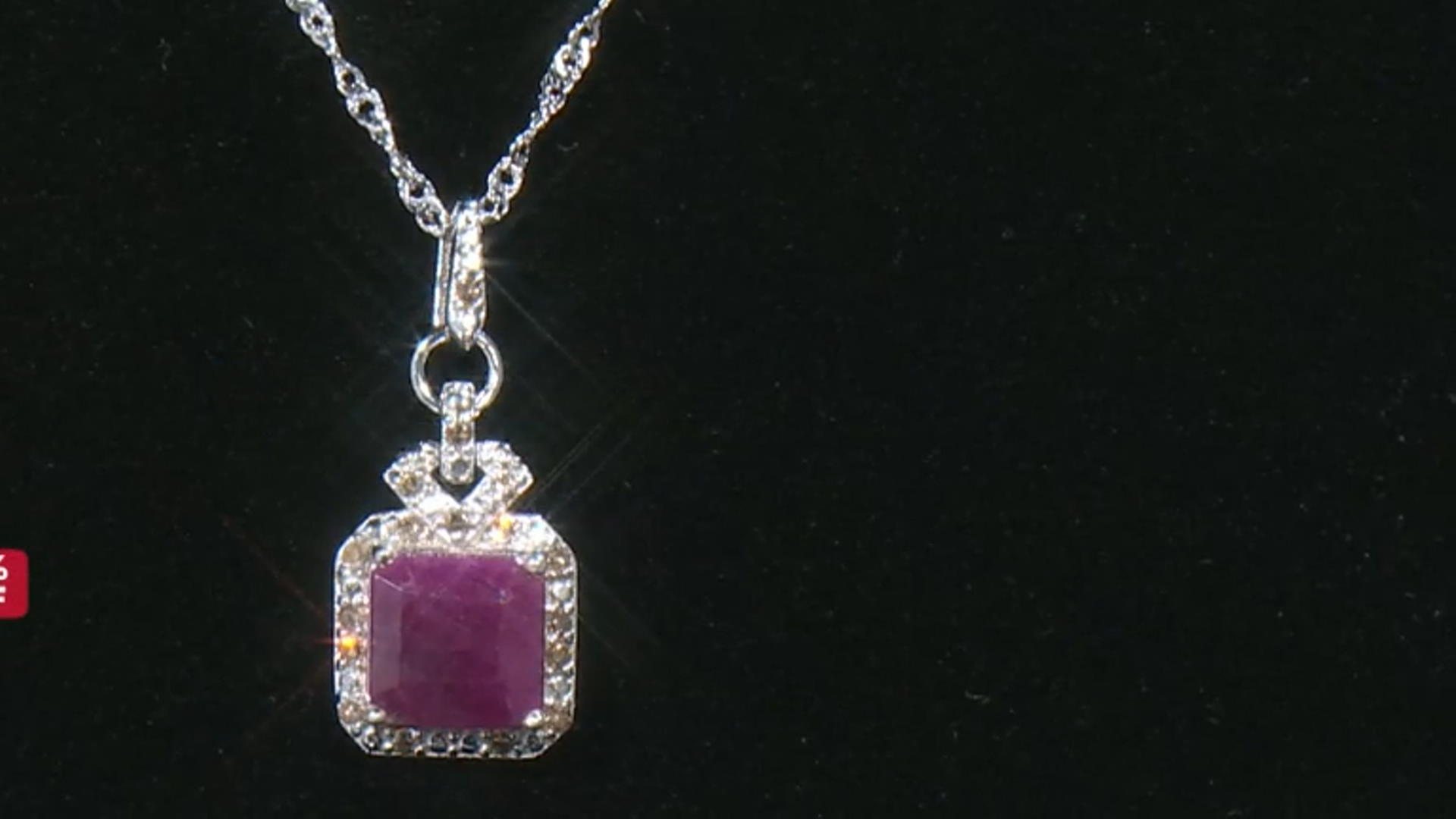 Red Ruby Platinum Over Sterling Silver Pendant With Chain 3.80ctw