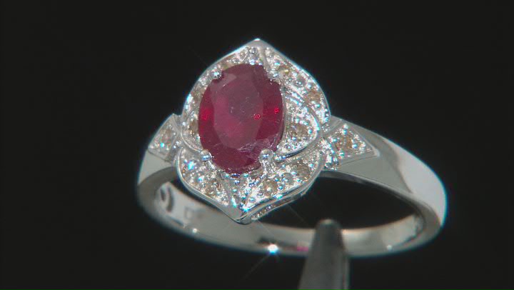 Red Ruby Rhodium Over Sterling Silver Ring 1.52ctw Video Thumbnail