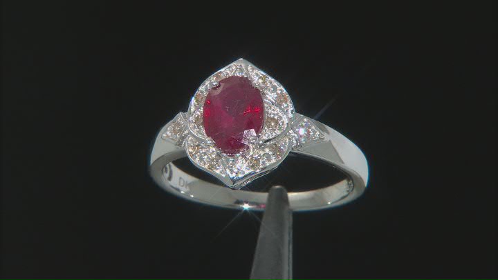 Red Ruby Rhodium Over Sterling Silver Ring 1.52ctw Video Thumbnail
