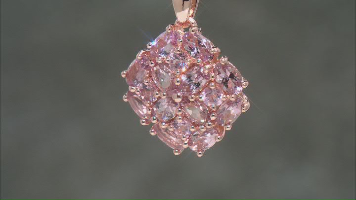 Color Shift Garnet 18K Rose Gold Over Sterling Silver Pendant With 18" Chain 3.08ctw Video Thumbnail