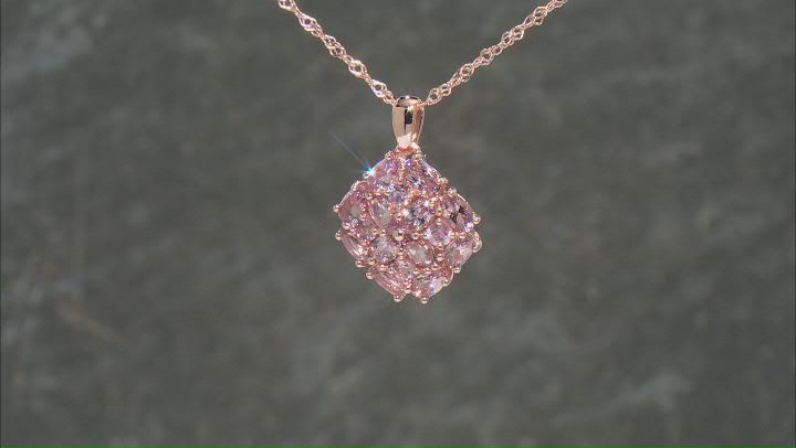 Color Shift Garnet 18K Rose Gold Over Sterling Silver Pendant With 18" Chain 3.08ctw Video Thumbnail