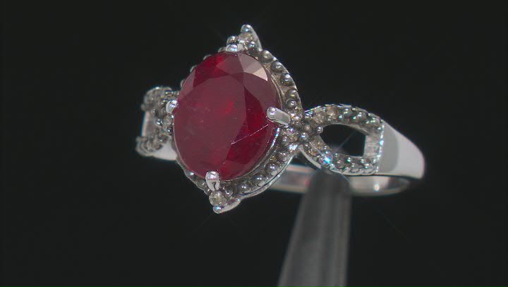 Red Mahaleo® Ruby Rhodium Over Sterling Silver Ring 2.39ctw Video Thumbnail
