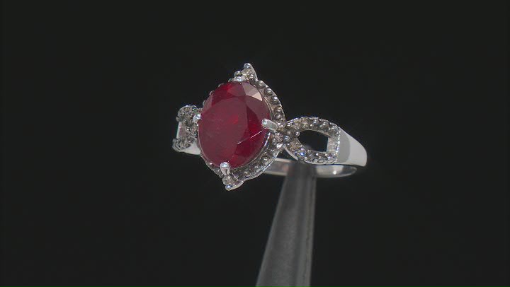 Red Mahaleo® Ruby Rhodium Over Sterling Silver Ring 2.39ctw Video Thumbnail