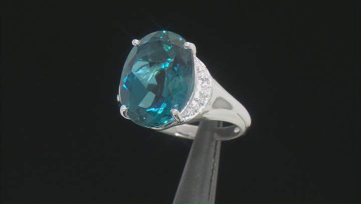 London Blue Topaz Rhodium Over Sterling Silver Ring 10.62ctw Video Thumbnail