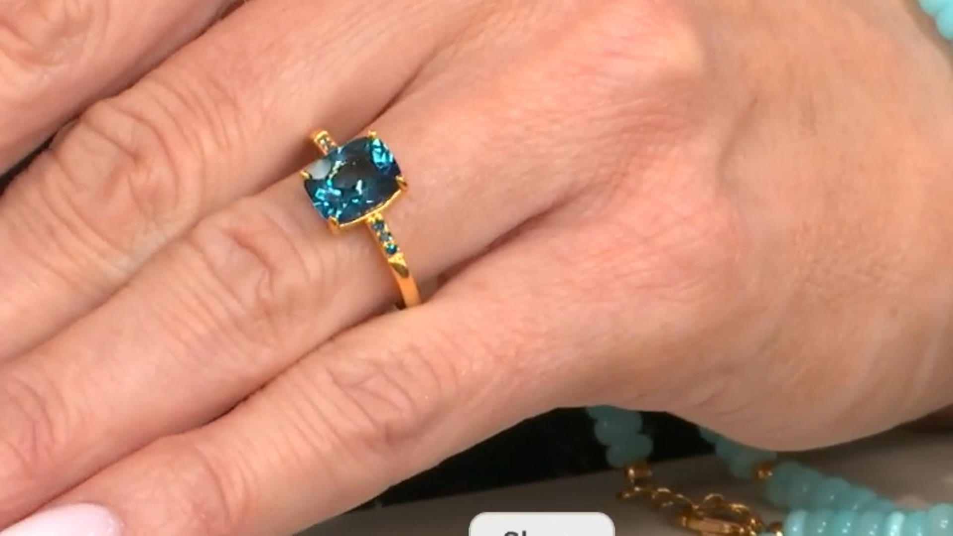 London Blue Topaz 18K Yellow Gold Over Sterling Silver Ring 2.34ctw Video Thumbnail