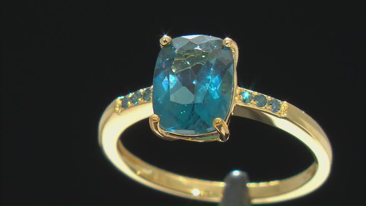 London Blue Topaz 18K Yellow Gold Over Sterling Silver Ring 2.34ctw Video Thumbnail