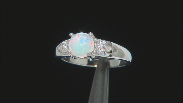 Multicolor Ethiopian Opal Rhodium Over Silver Jewelry Set 2.08ctw Video Thumbnail