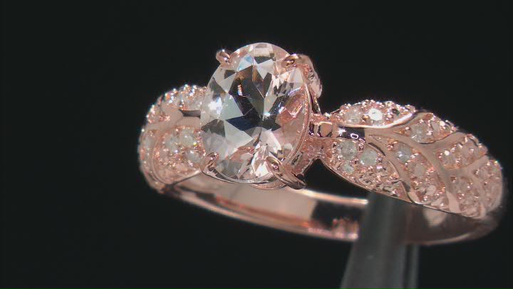 Peach Morganite 18k Rose Gold Over Sterling Silver Ring 1.03ctw Video Thumbnail