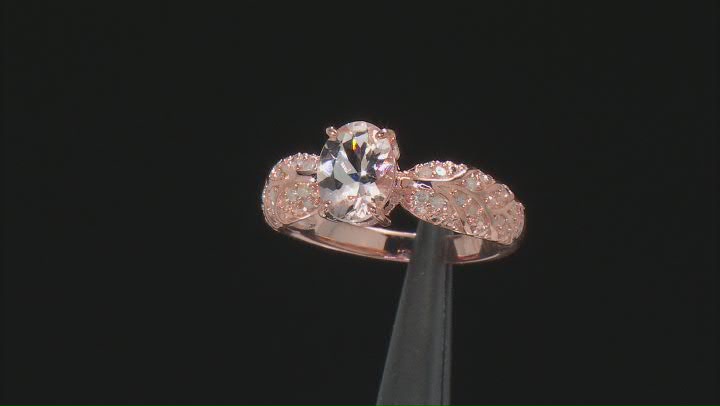 Peach Morganite 18k Rose Gold Over Sterling Silver Ring 1.03ctw Video Thumbnail