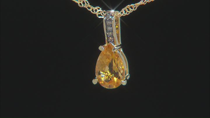 Yellow Citrine 18k Yellow Gold Over Sterling Silver Pendant With Chain 1.07ctw Video Thumbnail