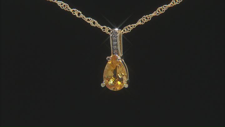 Yellow Citrine 18k Yellow Gold Over Sterling Silver Pendant With Chain 1.07ctw Video Thumbnail