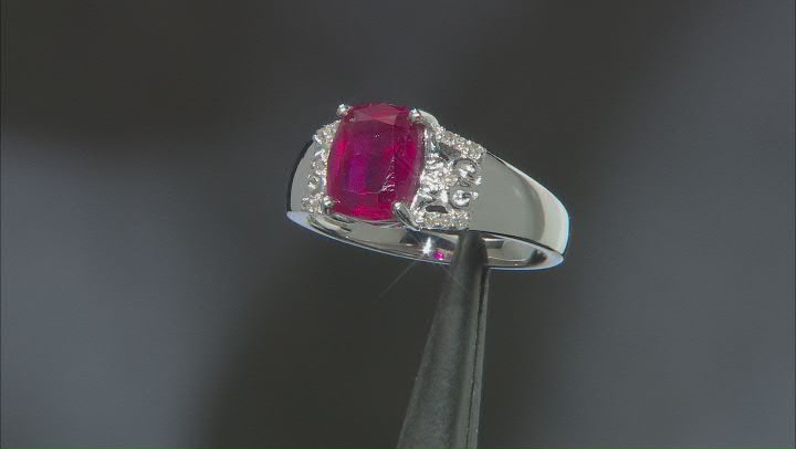 Red Mahaleo® Ruby Rhodium Over Silver Ring 3.06ctw Video Thumbnail