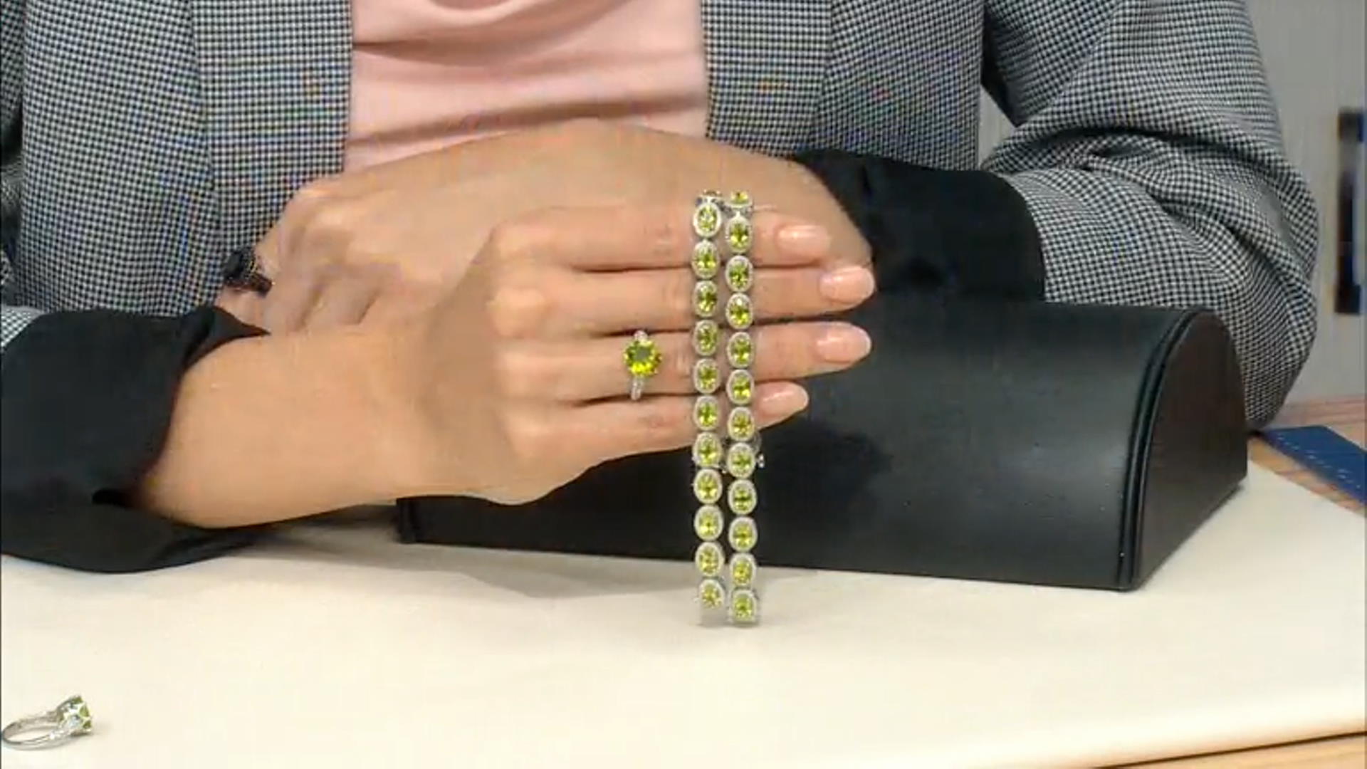 Green Peridot With White Diamond Rhodium Over Sterling Silver Bracelet 12.56ctw Video Thumbnail