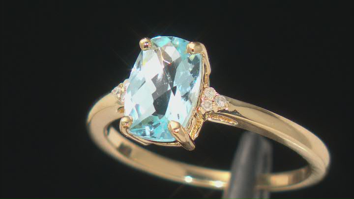 Sky Blue Topaz 18k Yellow Gold Over Sterling Silver Ring 1.58ctw Video Thumbnail