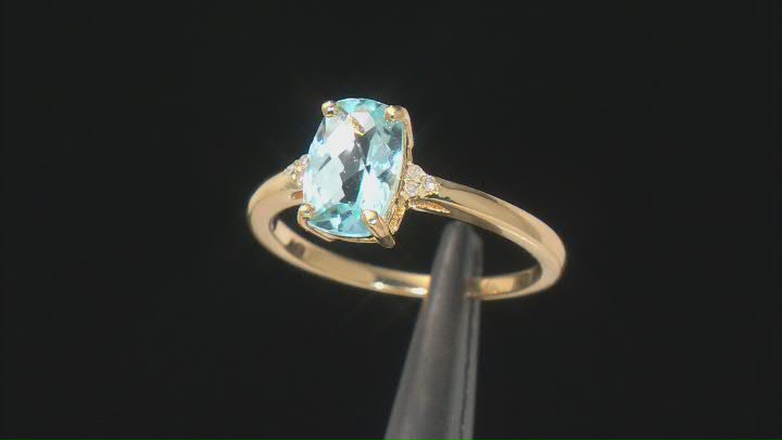 Sky Blue Topaz 18k Yellow Gold Over Sterling Silver Ring 1.58ctw Video Thumbnail