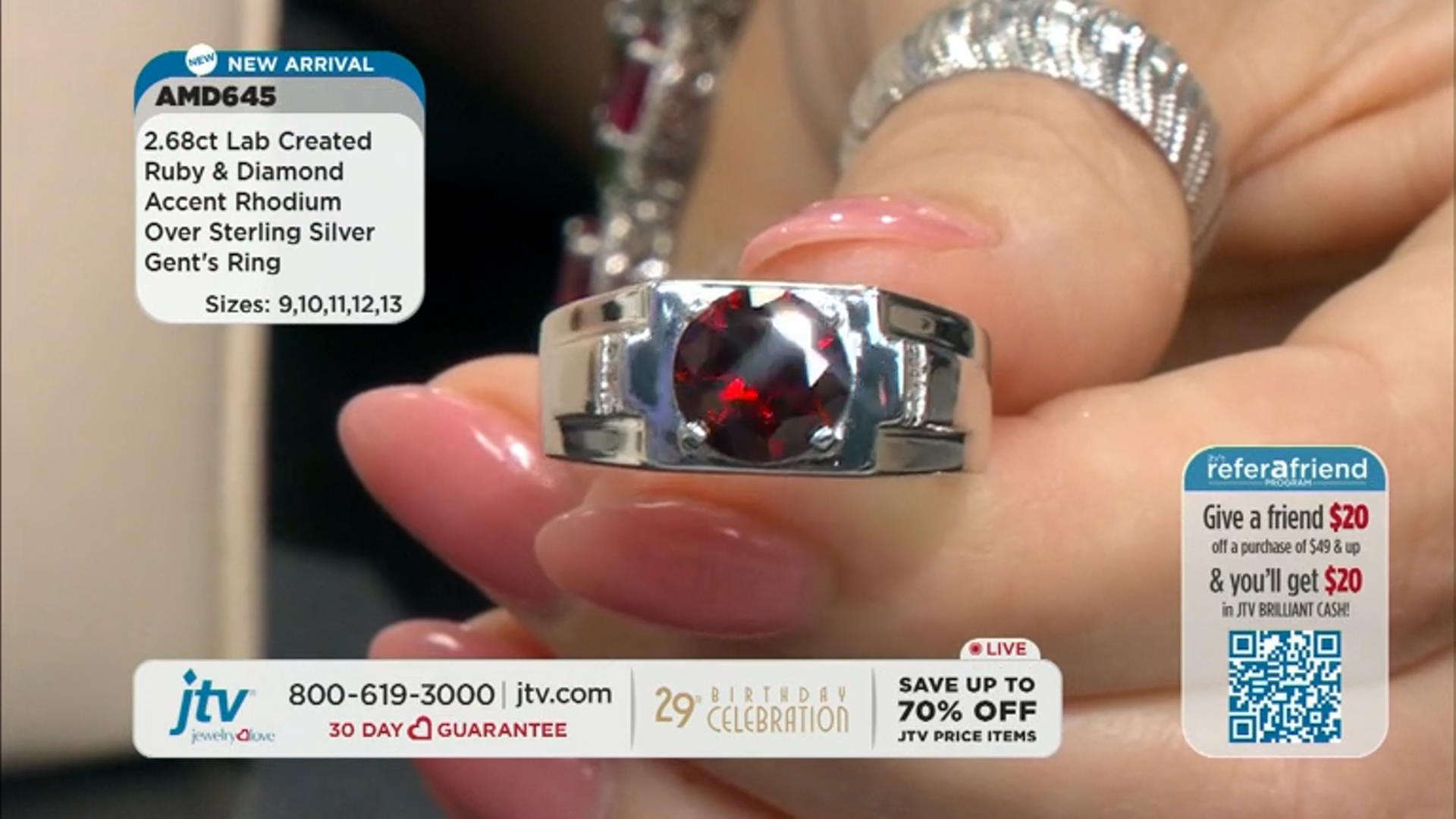 Lab Created Ruby Rhodium Over Sterling Silver Men's Ring 2.72ctw Video Thumbnail