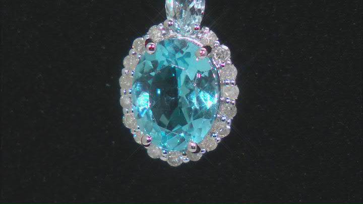 Swiss Blue Topaz Rhodium Over Sterling Silver Pendant With Chain 2.25ctw Video Thumbnail