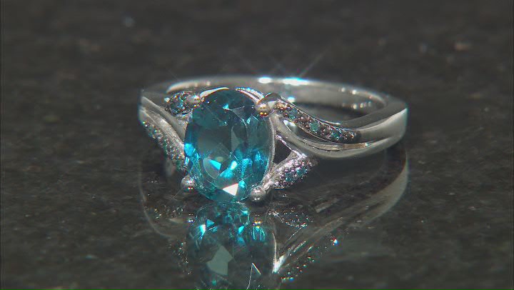 London Blue Topaz Rhodium Over Sterling Silver Ring 1.95ctw Video Thumbnail