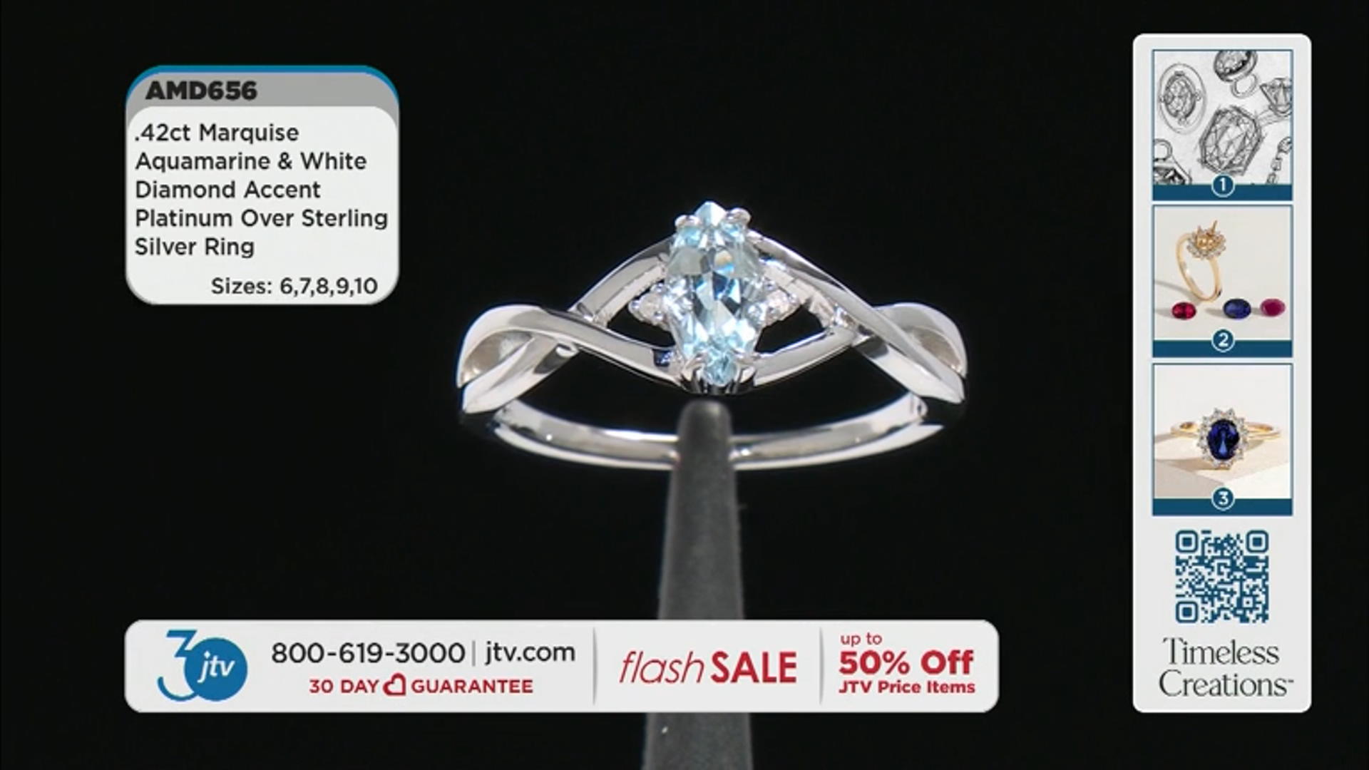 Blue Aquamarine Platinum Over Sterling Silver Ring 0.43ctw Video Thumbnail