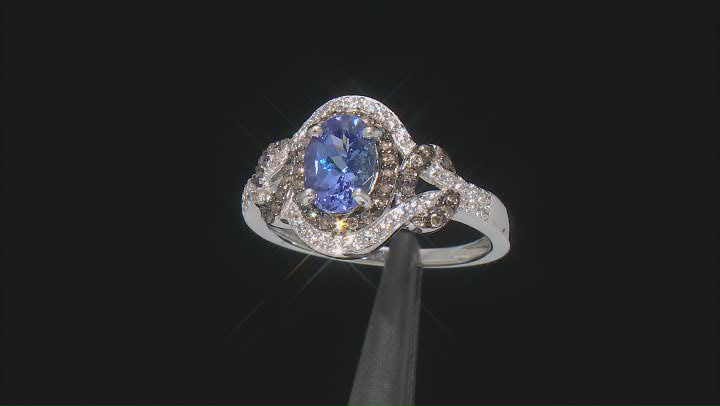 Blue Tanzanite Rhodium Over Sterling Silver Ring 1.14ctw Video Thumbnail