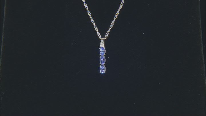 Blue Tanzanite With White Diamond Accent Rhodium Over Sterling Silver Jewelry Set 2.12ctw Video Thumbnail
