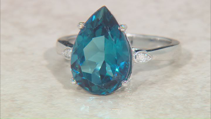 London Blue Topaz Rhodium Over Sterling Silver Ring 5.69ctw Video Thumbnail